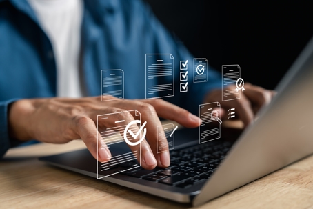 Digital checklist, online form, document approval, certificate assurance, e-signature system, electronic file, verification process, quality validation, secure workflow process.